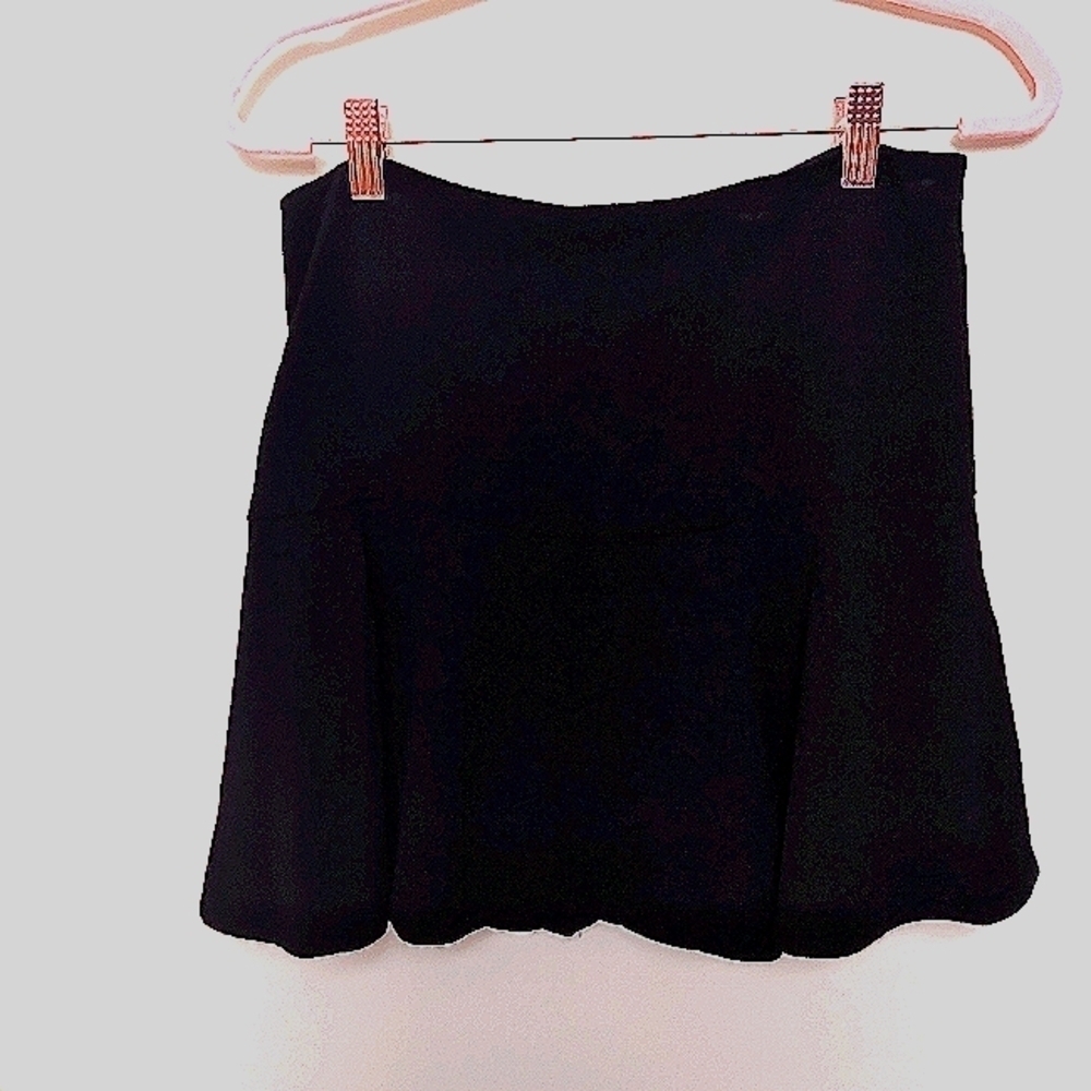 Sam Edelman Crepe Mini Skater Skirt in Black Size Small